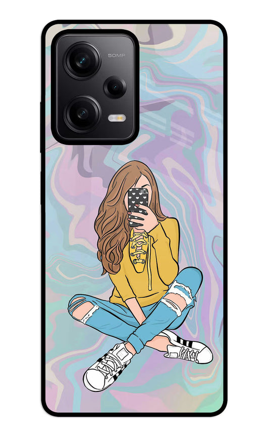 Selfie Girl Redmi Note 12 5G Glass Case