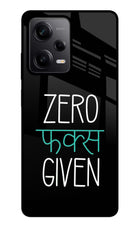 Zero Fucks Given Redmi Note 12 5G Glass Case Back Cover by Casekaro