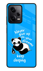 Keep Sleeping Redmi Note 12 5G Glass Case Back Cover by Casekaro