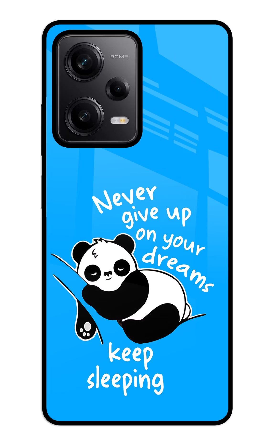 Keep Sleeping Redmi Note 12 5G Glass Case Back Cover by Casekaro