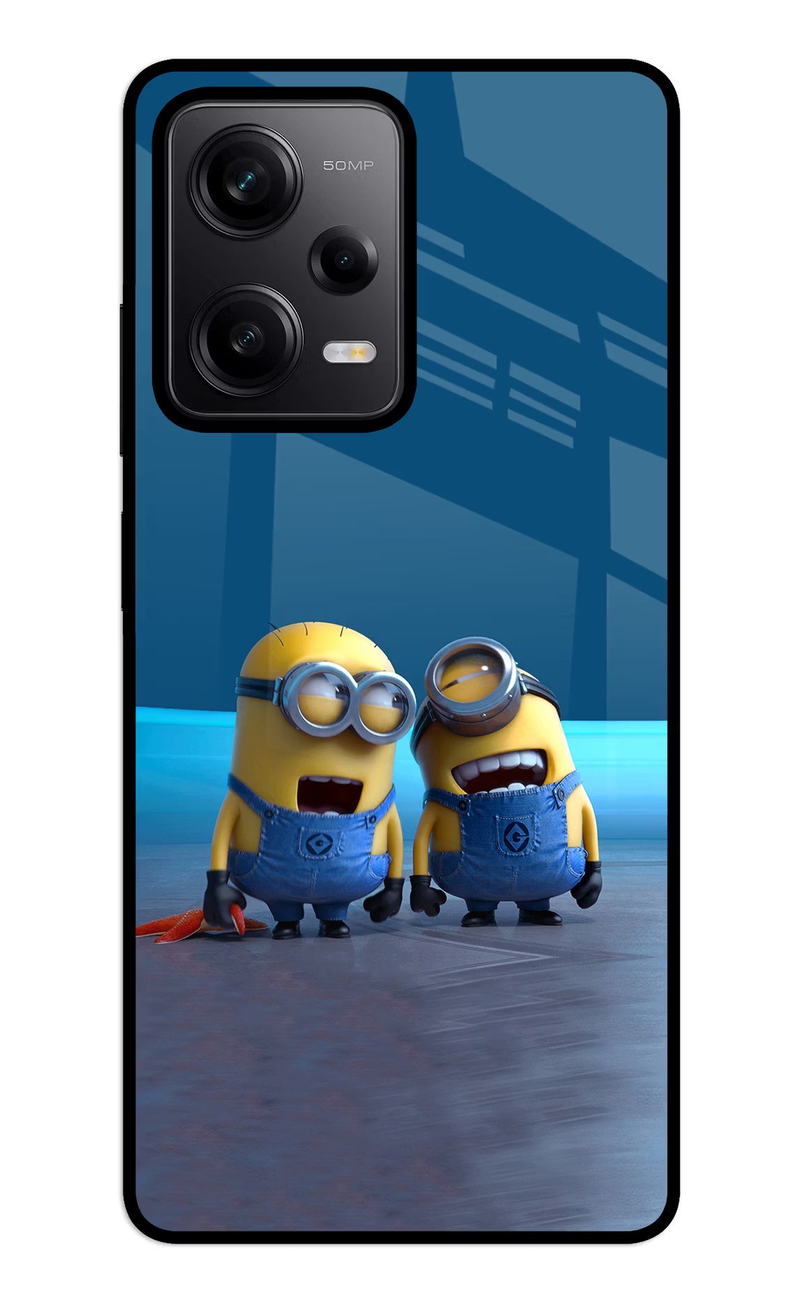 Minion Laughing Redmi Note 12 5G Glass Case Back Cover by Casekaro