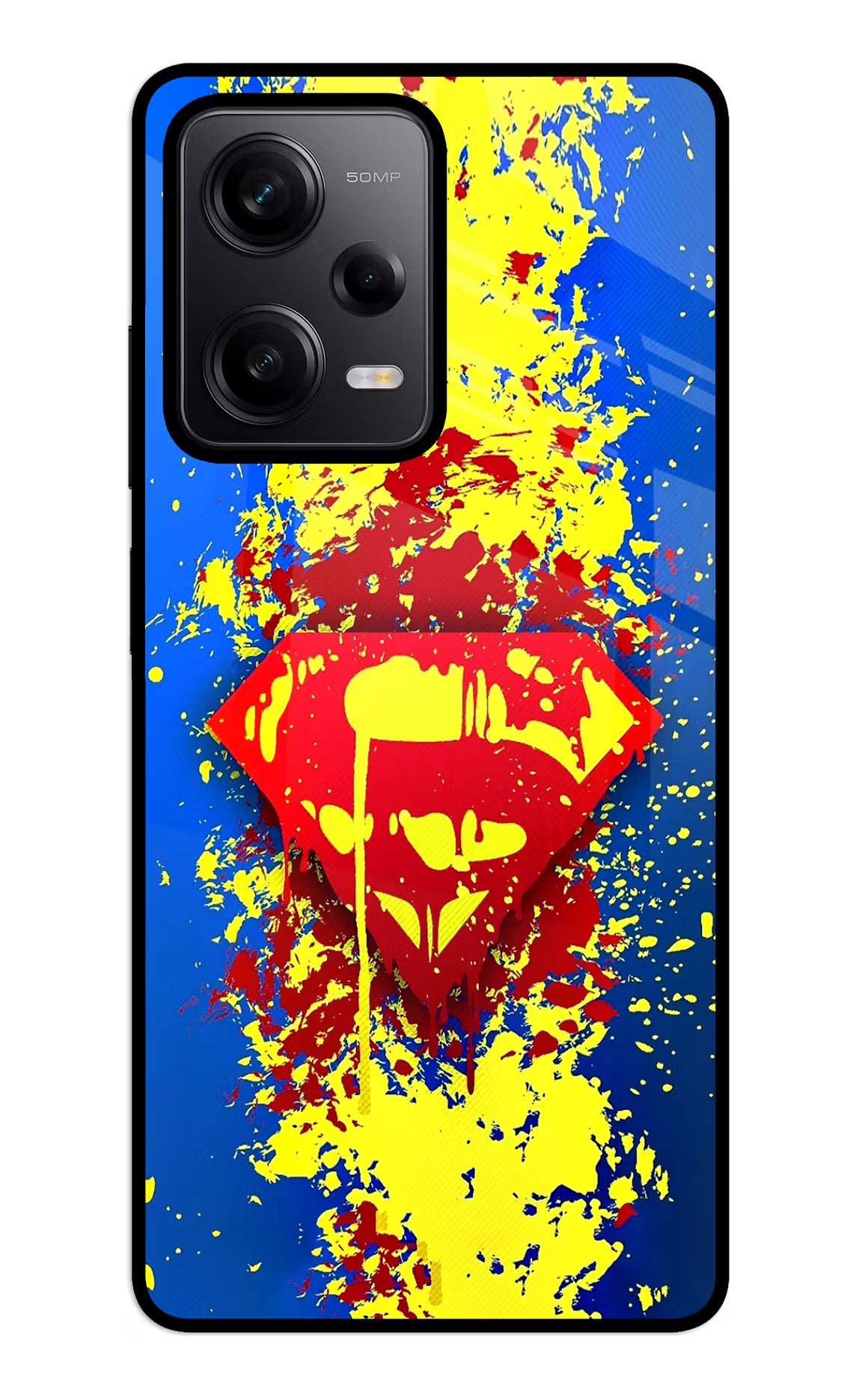Superman logo Redmi Note 12 5G Glass Case Back Cover by Casekaro