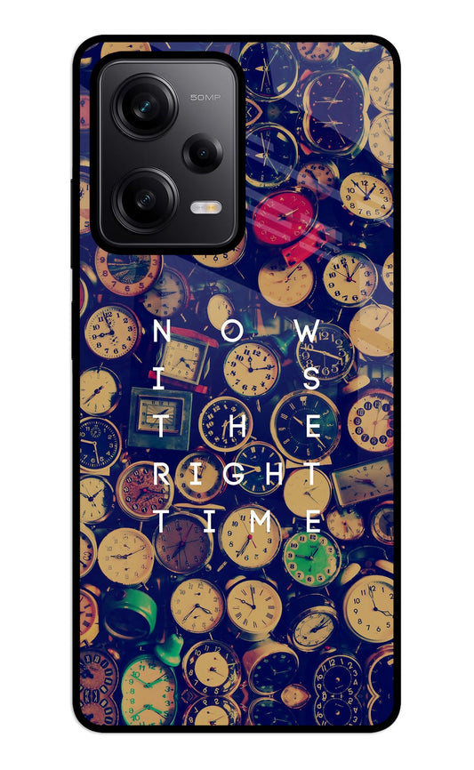Now is the Right Time Quote Redmi Note 12 5G Glass Case