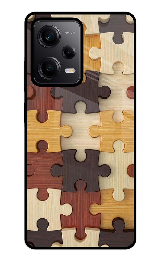 Wooden Puzzle Redmi Note 12 5G Glass Case