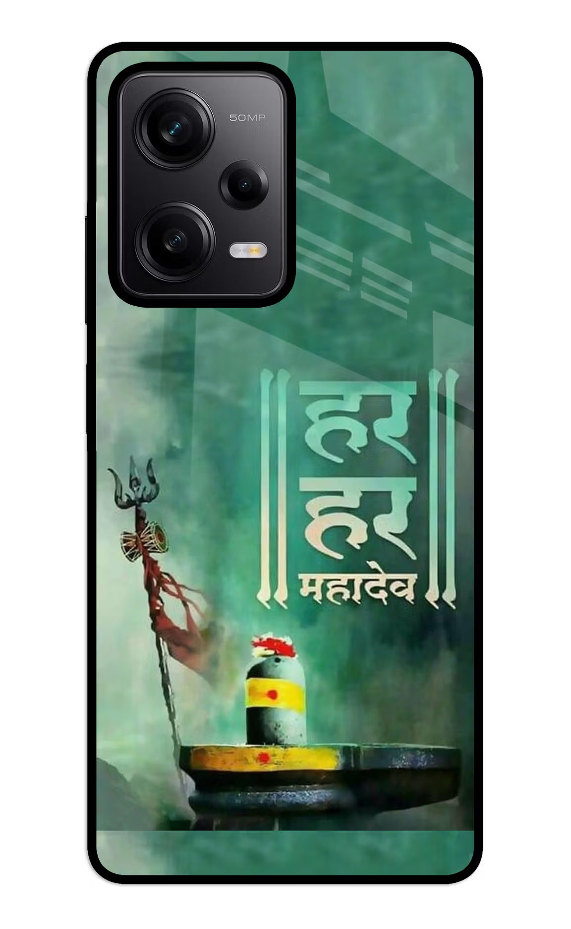 Har Har Mahadev Shivling Redmi Note 12 5G Glass Case Back Cover by Casekaro