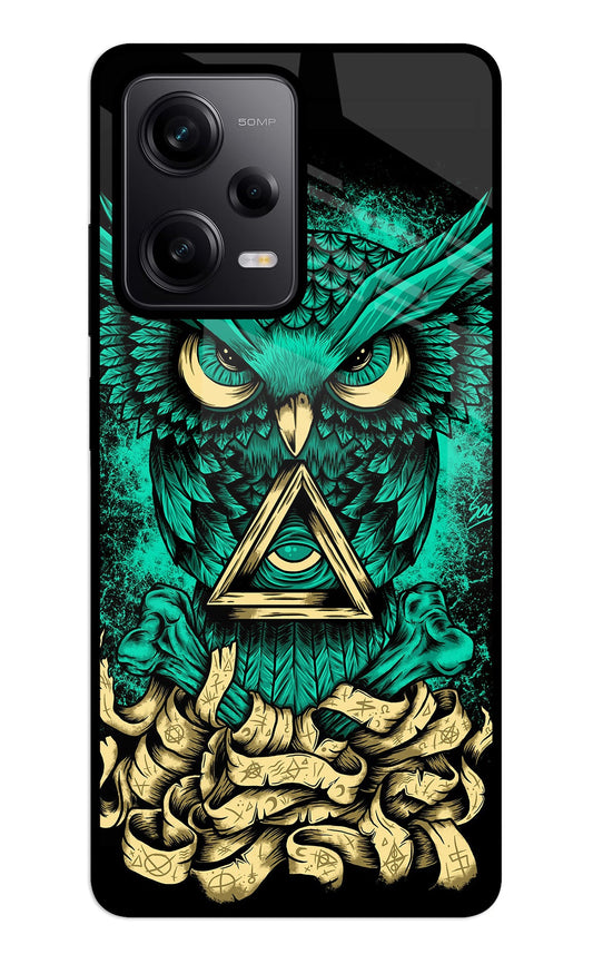 Green Owl Redmi Note 12 5G Glass Case