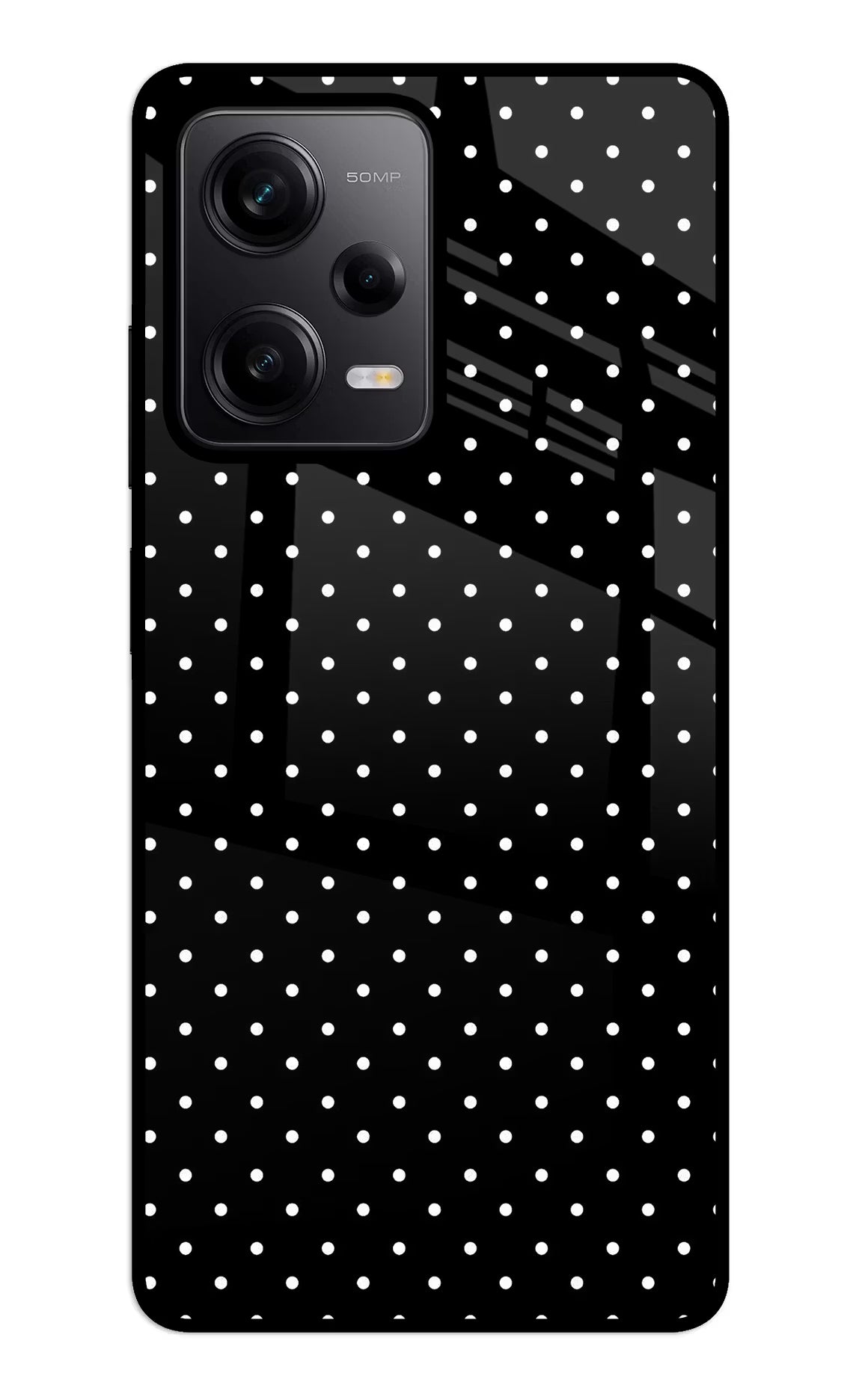 White Dots Redmi Note 12 5G Glass Case Back Cover by Casekaro
