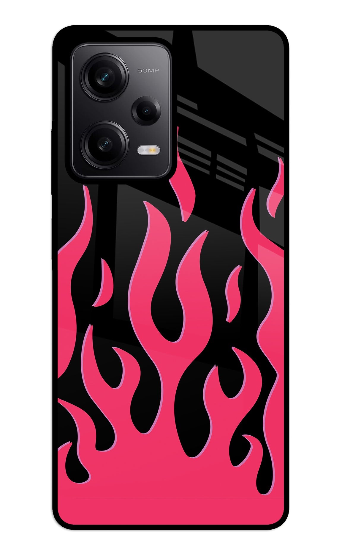 Fire Flames Redmi Note 12 5G Glass Case