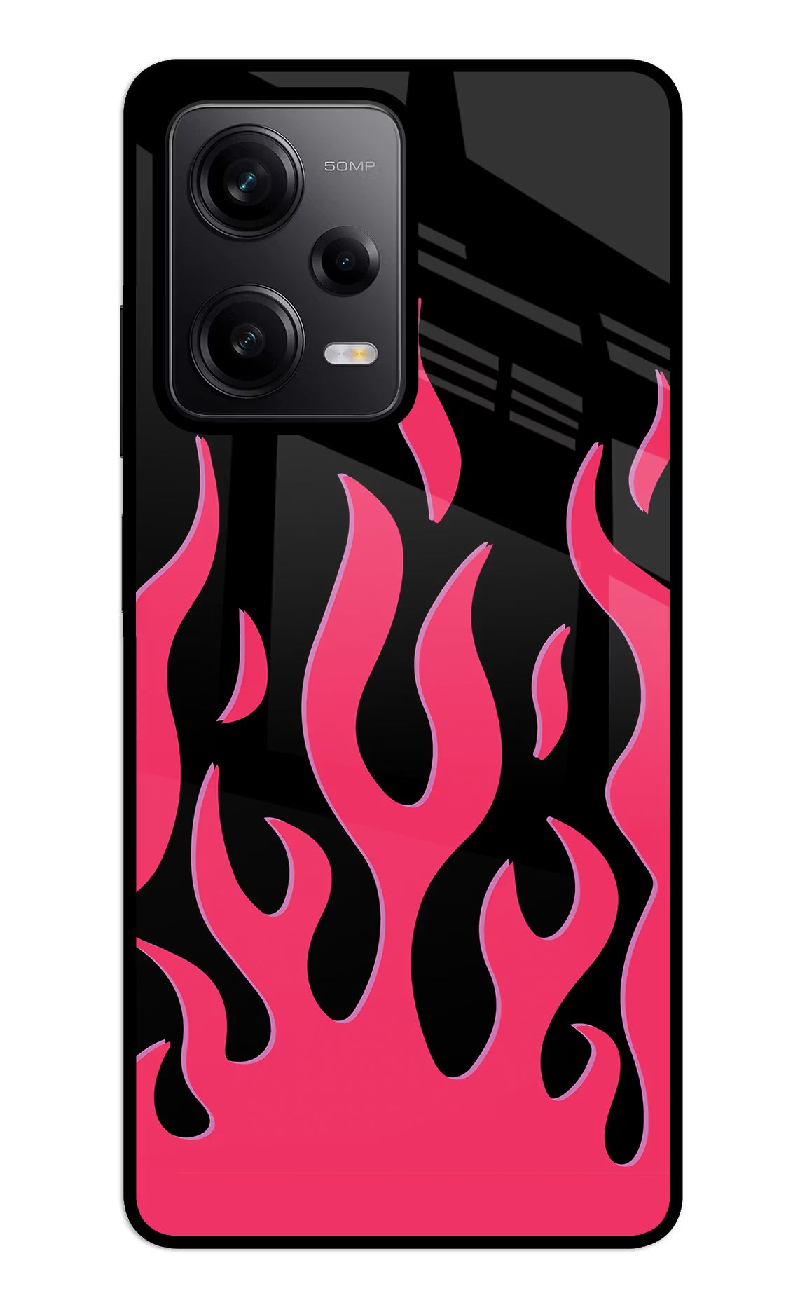 Fire Flames Redmi Note 12 5G Glass Case