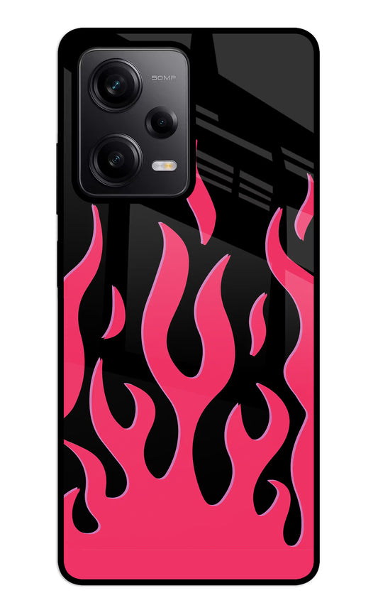 Fire Flames Redmi Note 12 5G Glass Case