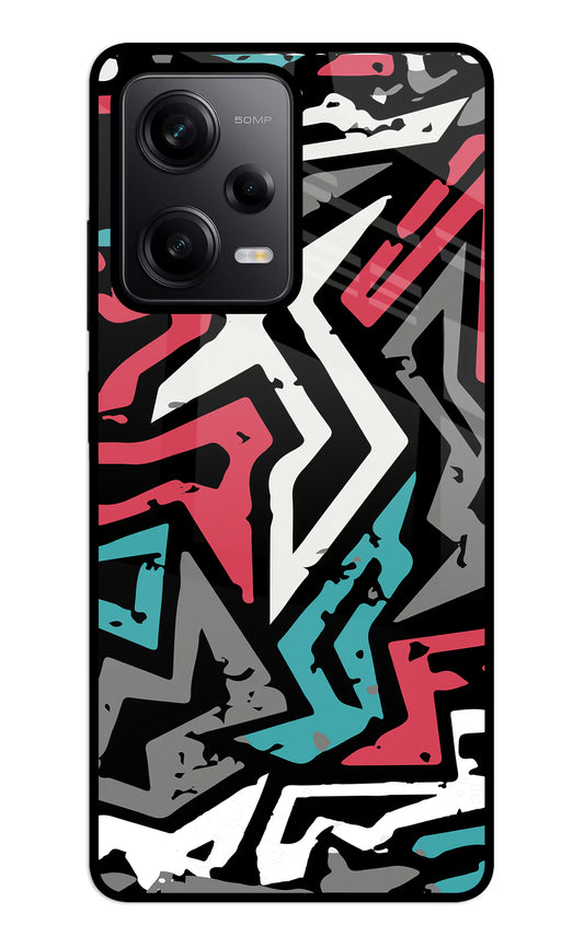 Geometric Graffiti Redmi Note 12 5G Glass Case