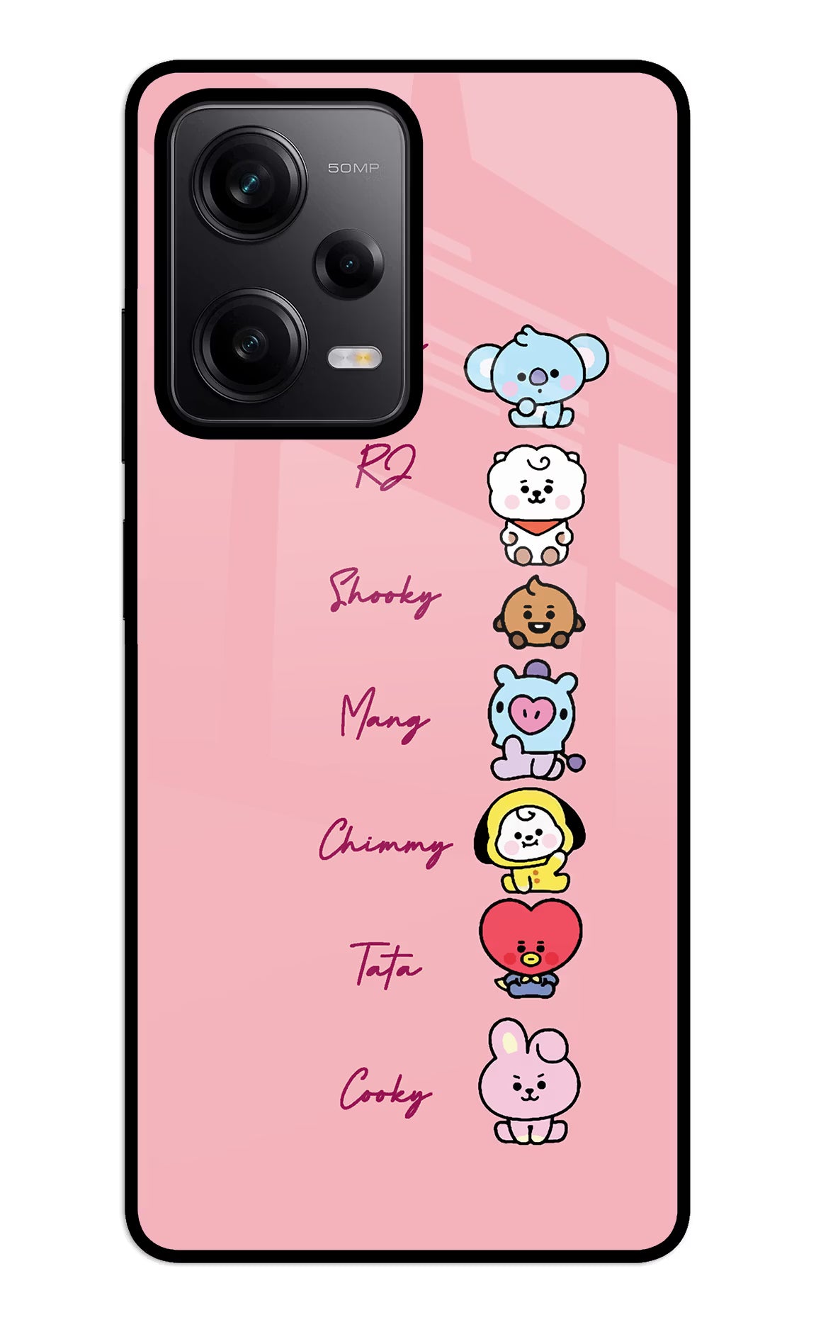 BTS names Redmi Note 12 5G Glass Case Back Cover by Casekaro