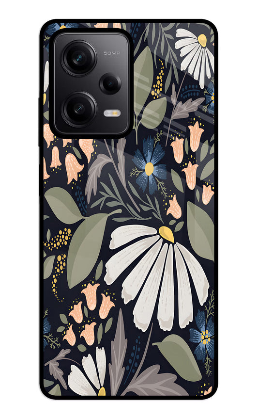 Flowers Art Redmi Note 12 5G Glass Case