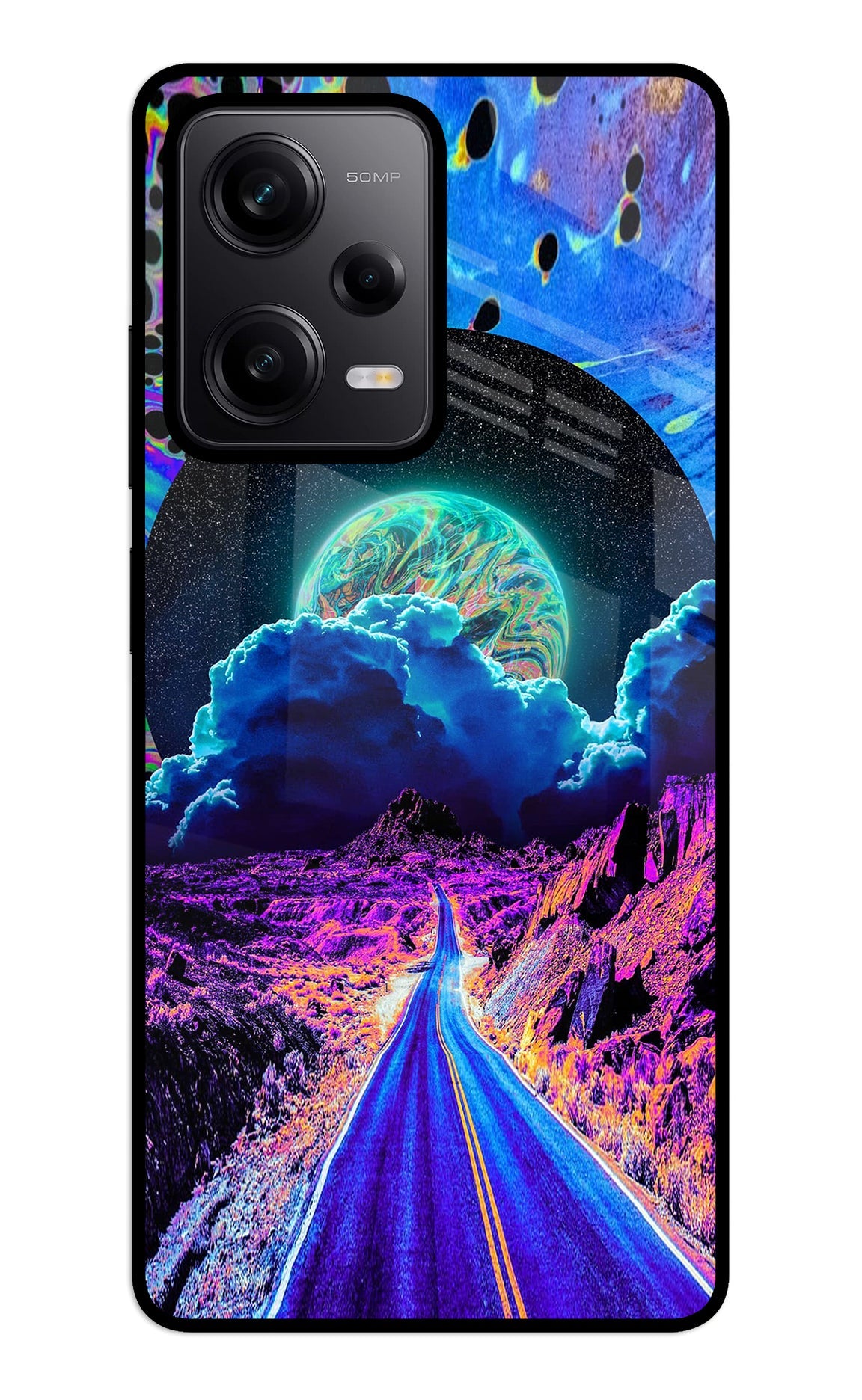 Psychedelic Painting Redmi Note 12 5G Glass Case