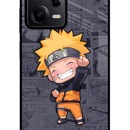 Chota Naruto Redmi Note 12 5G Glass Case Back Cover by Casekaro