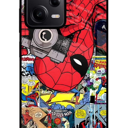 Spider Man Redmi Note 12 5G Glass Case Back Cover by Casekaro