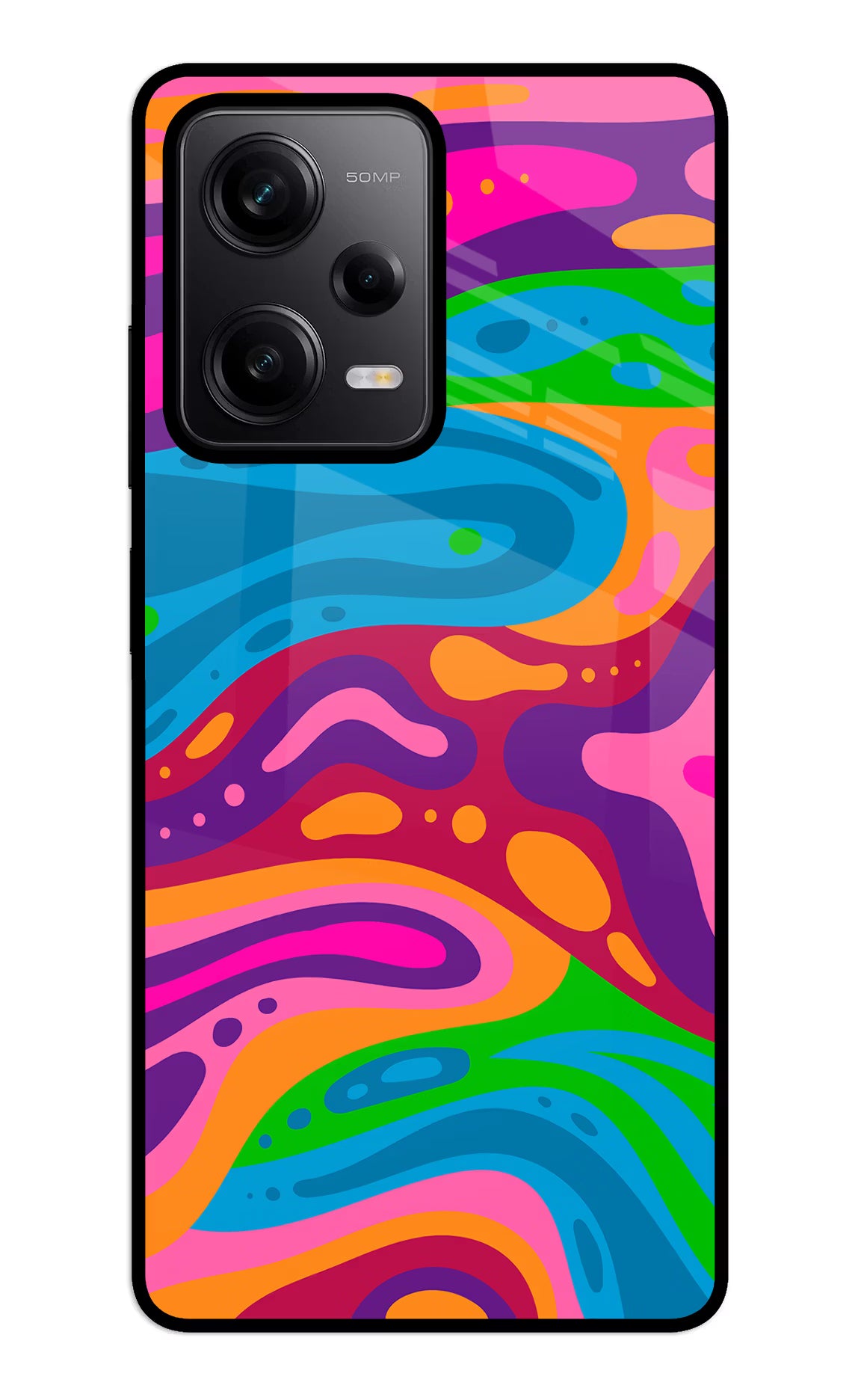 Trippy Pattern Redmi Note 12 5G Glass Case
