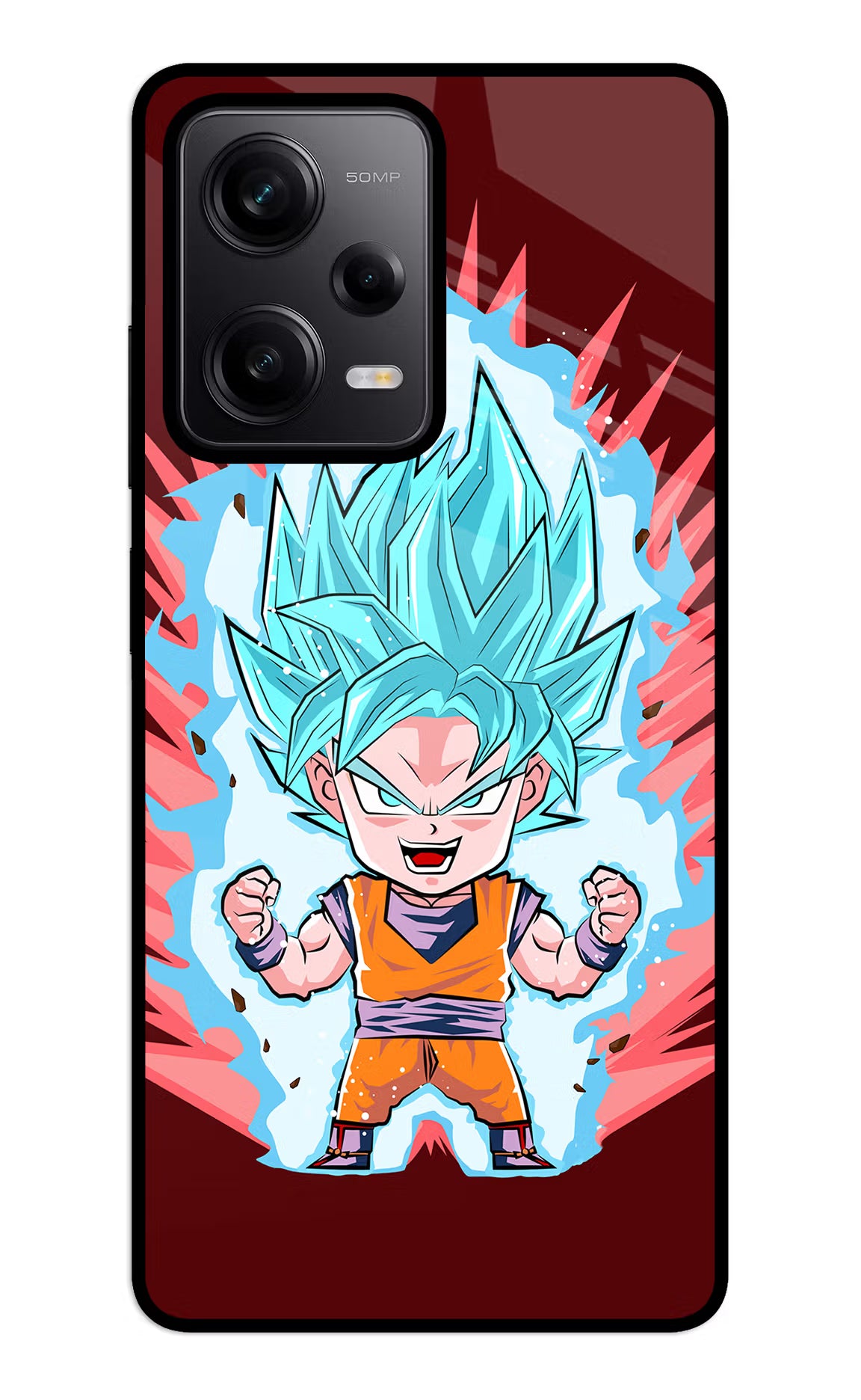 Goku Little Redmi Note 12 5G Glass Case Back Cover by Casekaro