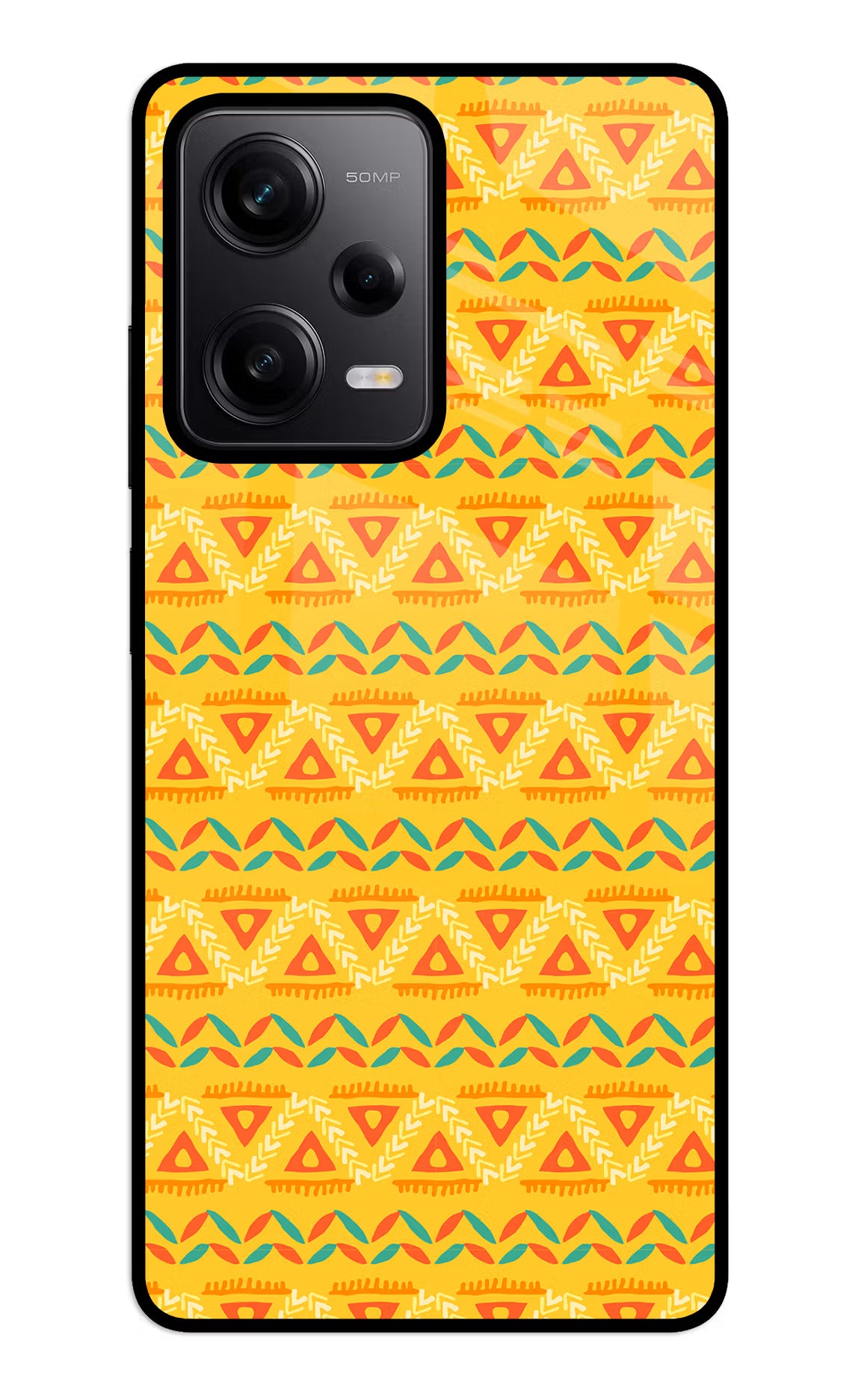Tribal Pattern Redmi Note 12 5G Glass Case Back Cover by Casekaro
