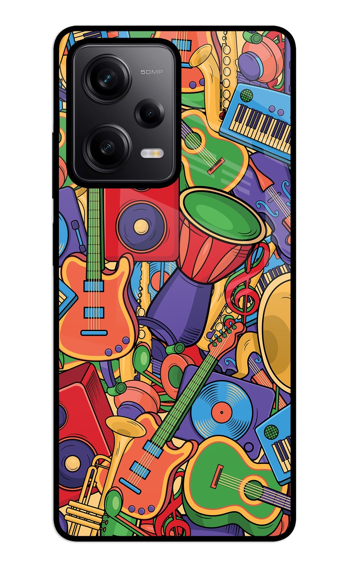 Music Instrument Doodle Redmi Note 12 5G Back Cover