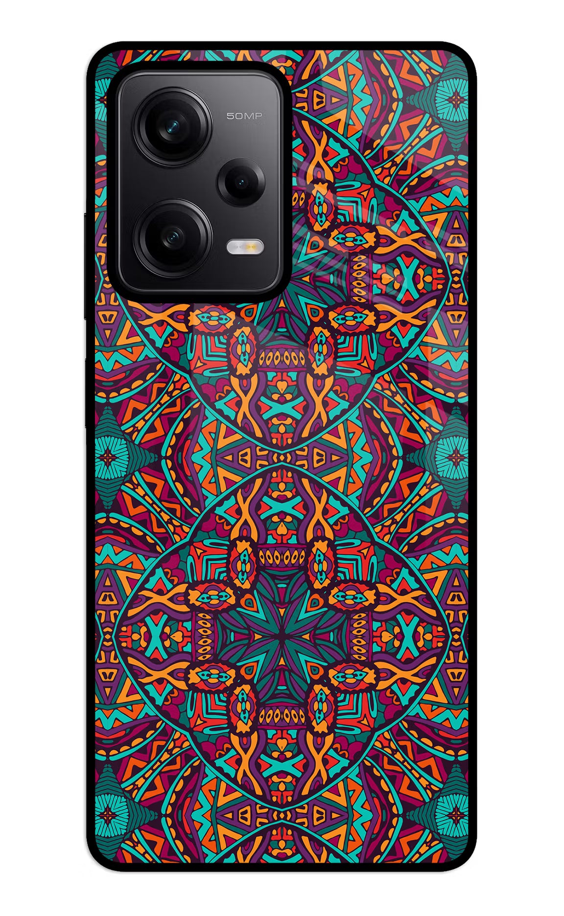 Colour Mandala Redmi Note 12 5G Glass Case Back Cover by Casekaro