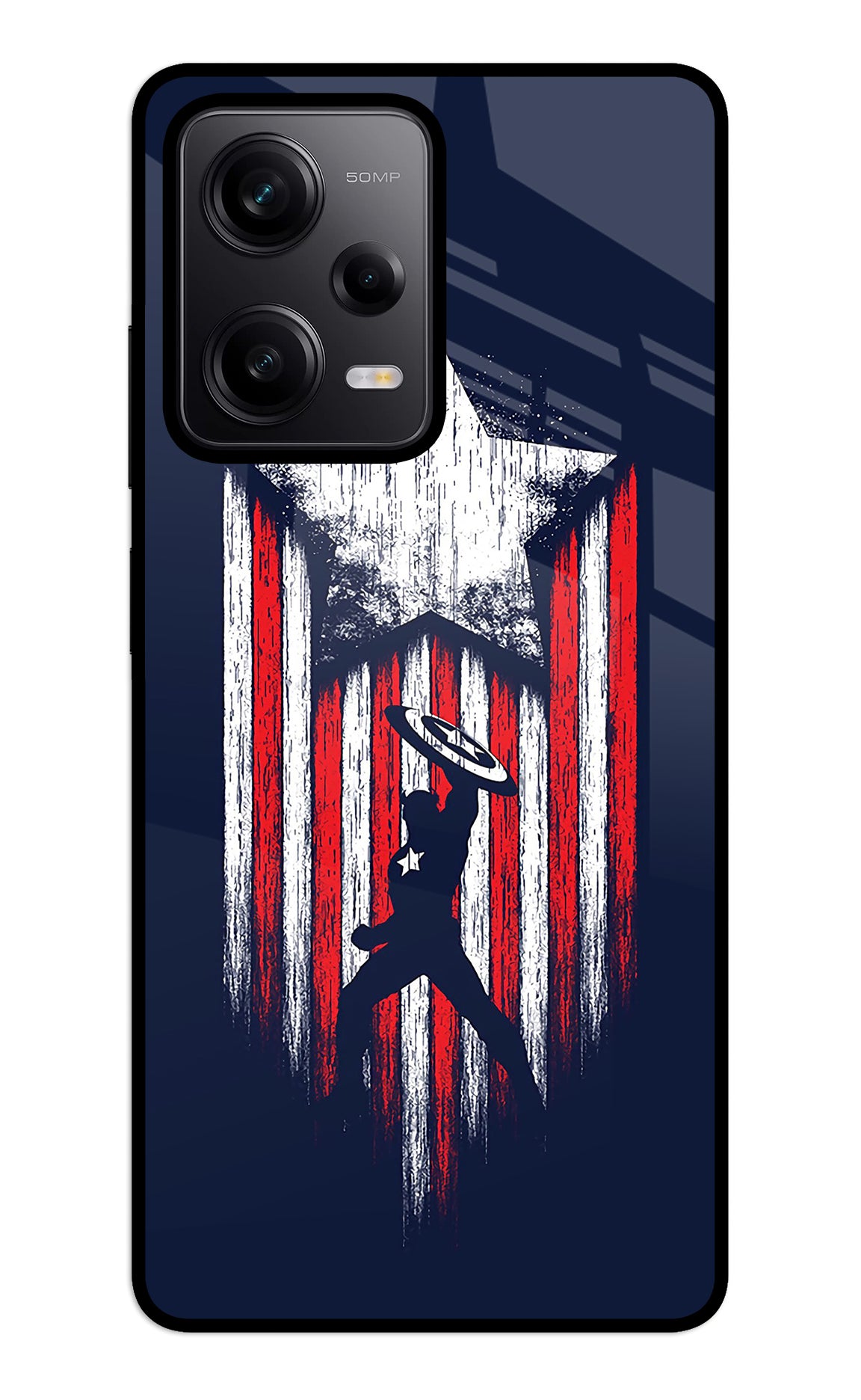 Captain America Marvel Art Redmi Note 12 5G Glass Case