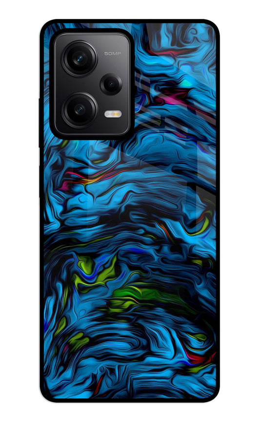 Dark Blue Abstract Redmi Note 12 5G Glass Case