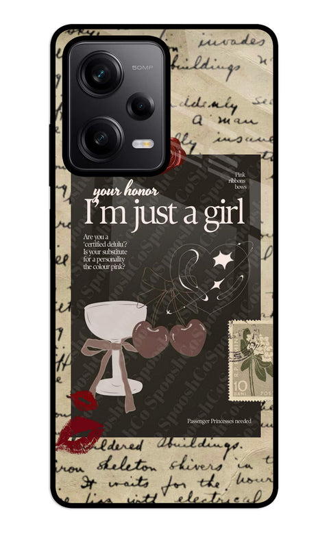 I am just a girl Redmi Note 12 5G Glass Case