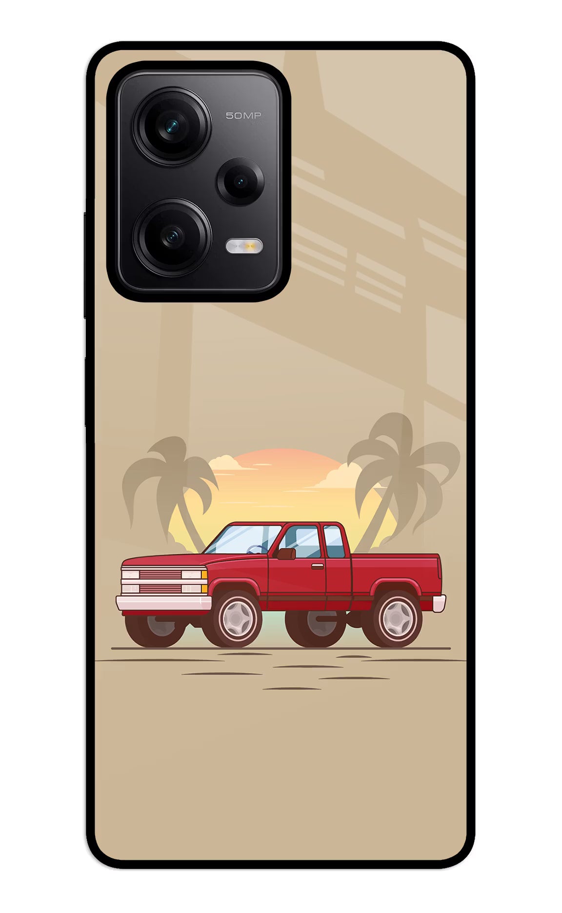 Desert Classic Drive Redmi Note 12 5G Glass Case Back Cover by Casekaro