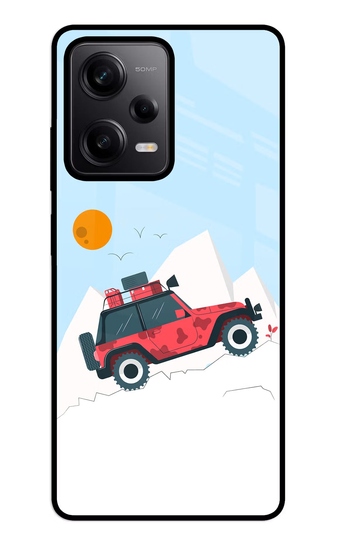 Mountain Trail Beast Redmi Note 12 5G Glass Case Back Cover by Casekaro