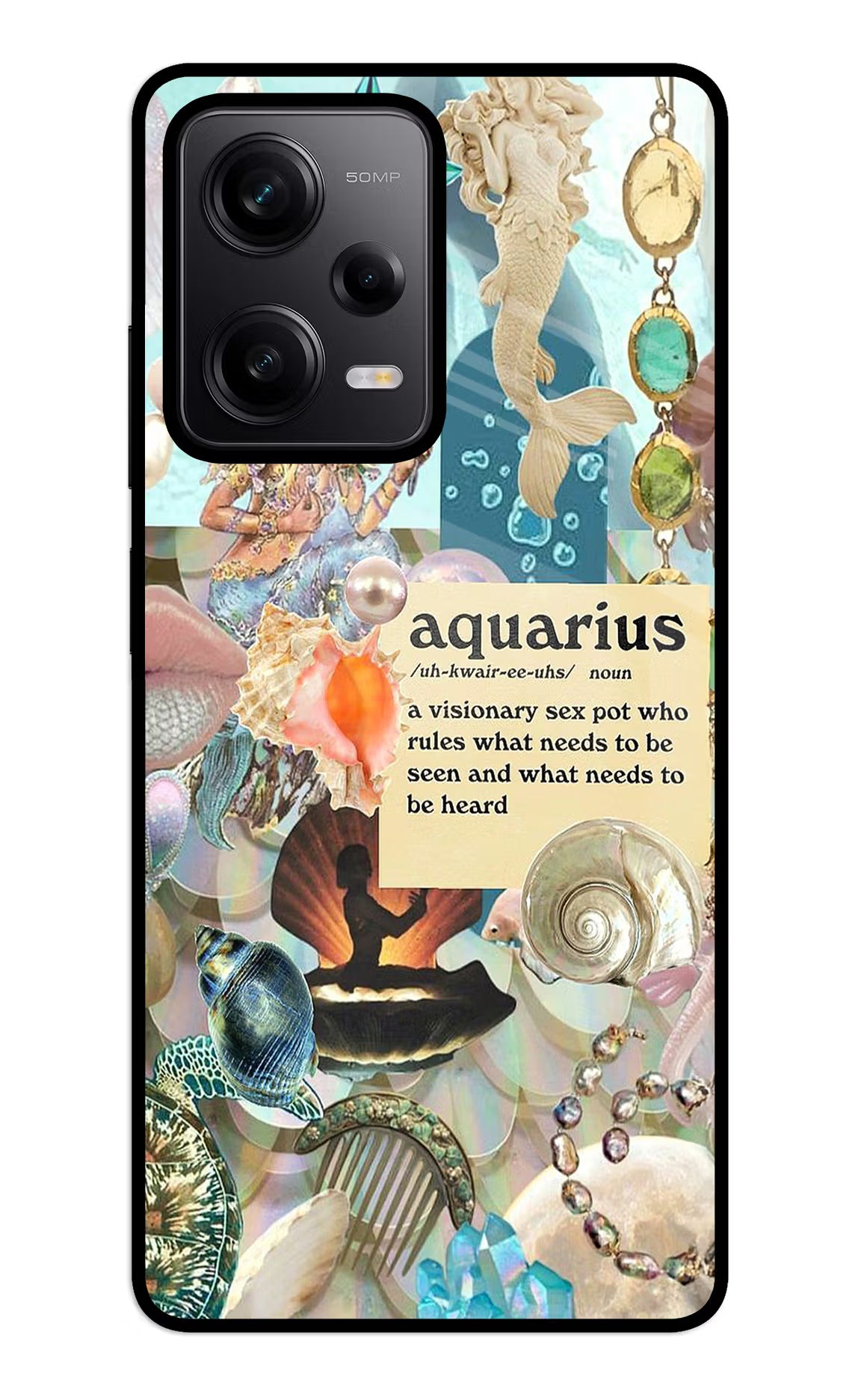 Aquarius Zodiac Redmi Note 12 5G Glass Case Back Cover by Casekaro