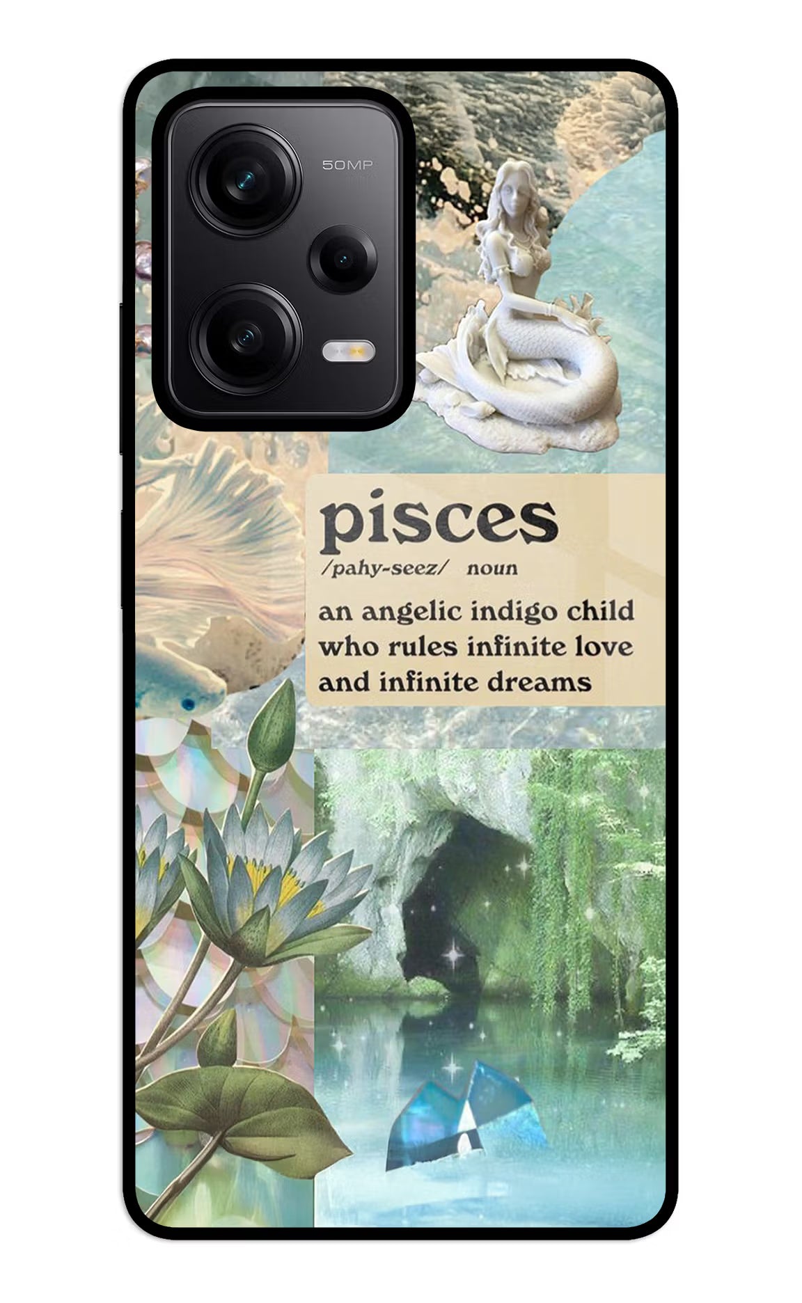 Pisces Zodiac Redmi Note 12 5G Glass Case Back Cover by Casekaro