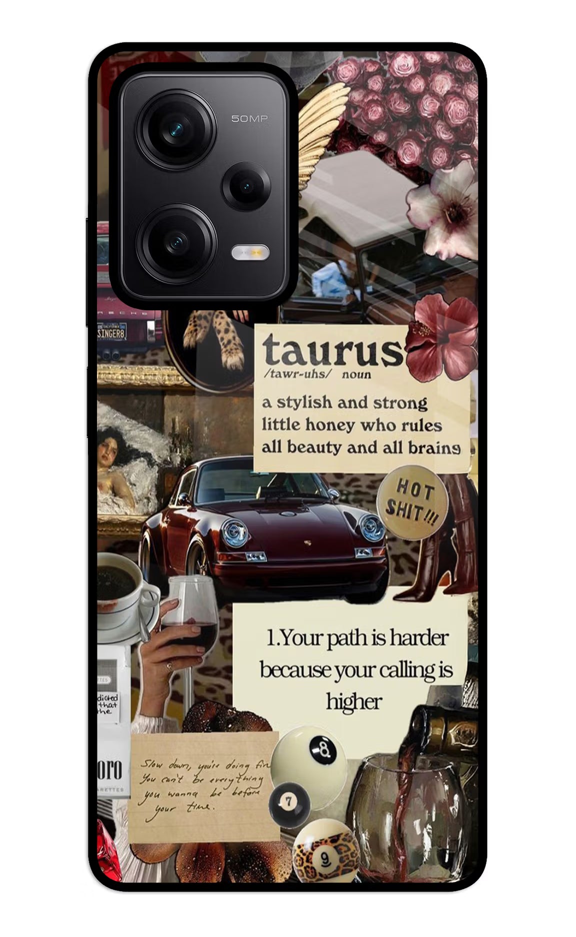 Taurus Zodiac Redmi Note 12 5G Glass Case Back Cover by Casekaro