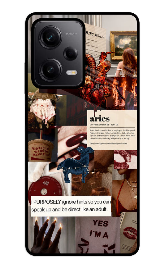 Zodiac Aries Redmi Note 12 5G Glass Case