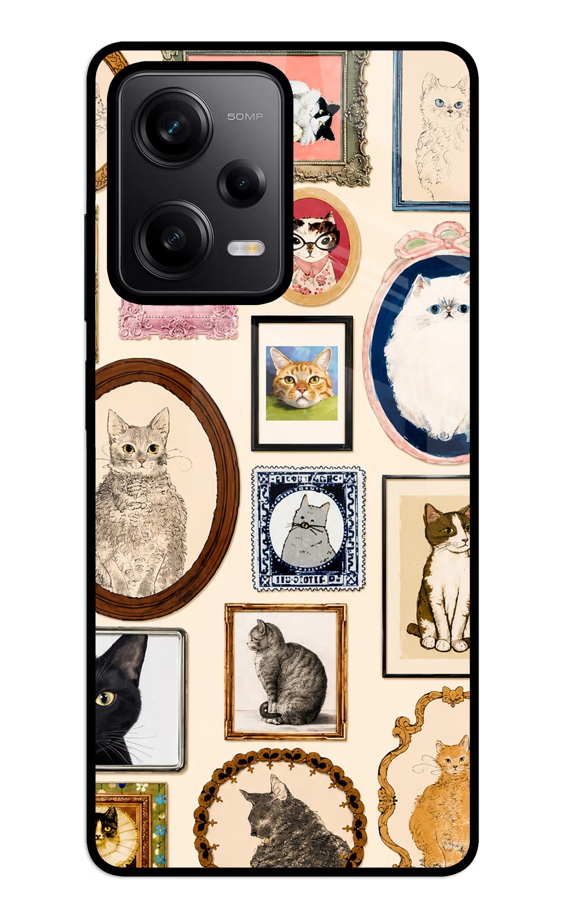 Mirror Cats Redmi Note 12 5G Glass Case