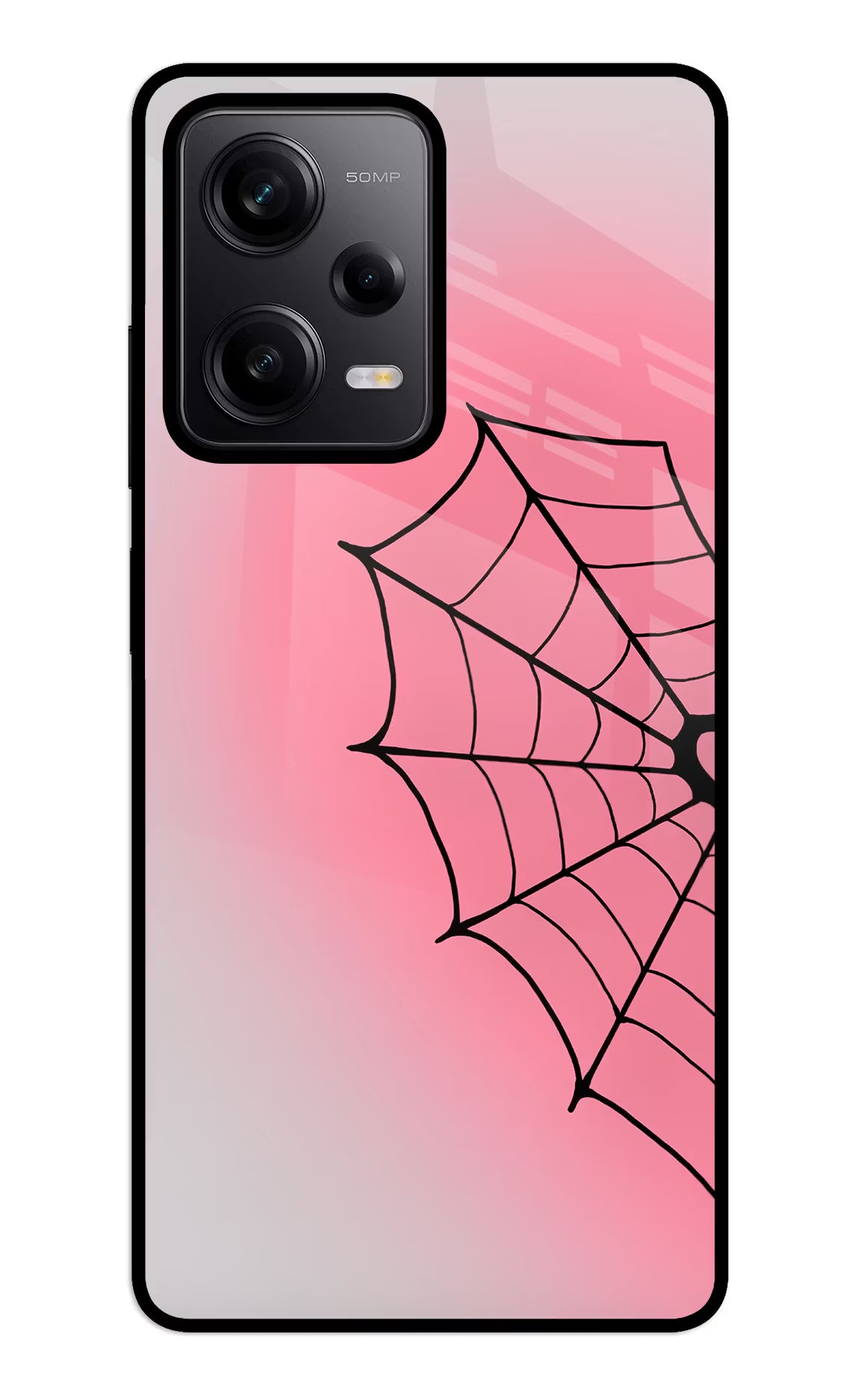 Pink Web Redmi Note 12 5G Glass Case