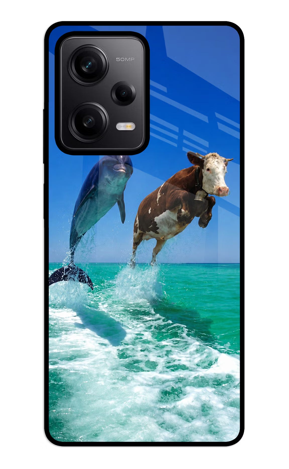 Dolphin vs Cow Redmi Note 12 5G Glass Case