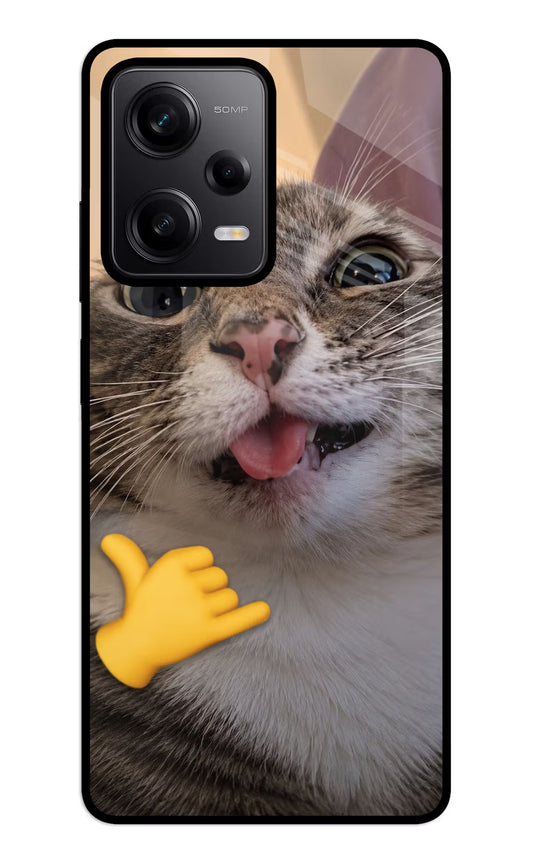 Silly Cat Call Redmi Note 12 5G Glass Case