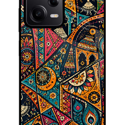Folk Print Redmi Note 12 5G Glass Case