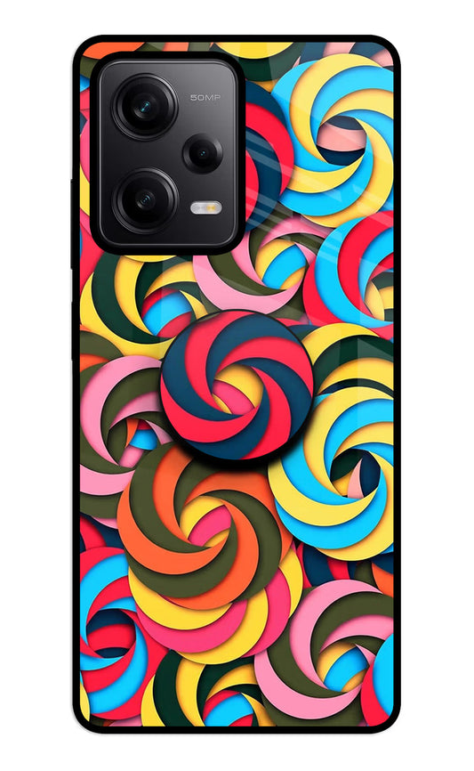 Spiral Pattern Redmi Note 12 5G Glass Case