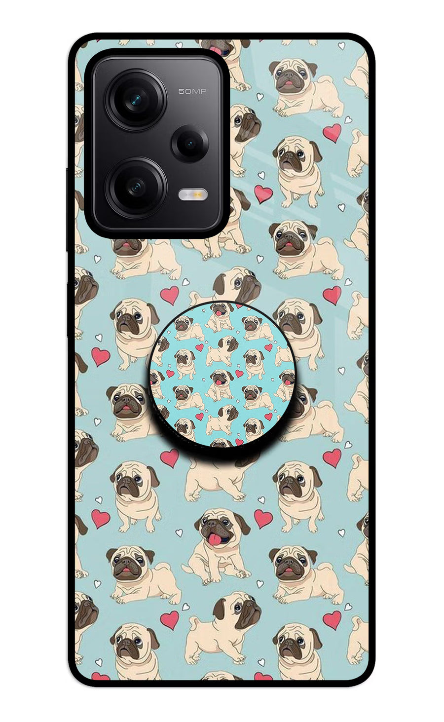 Pug Dog Redmi Note 12 5G Pop Case, Metal case