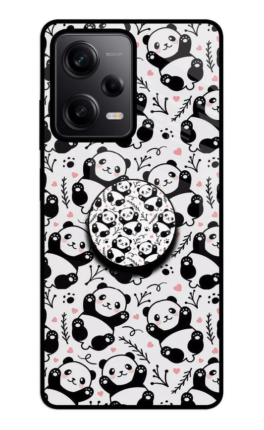 Cute Panda Redmi Note 12 5G Glass Case