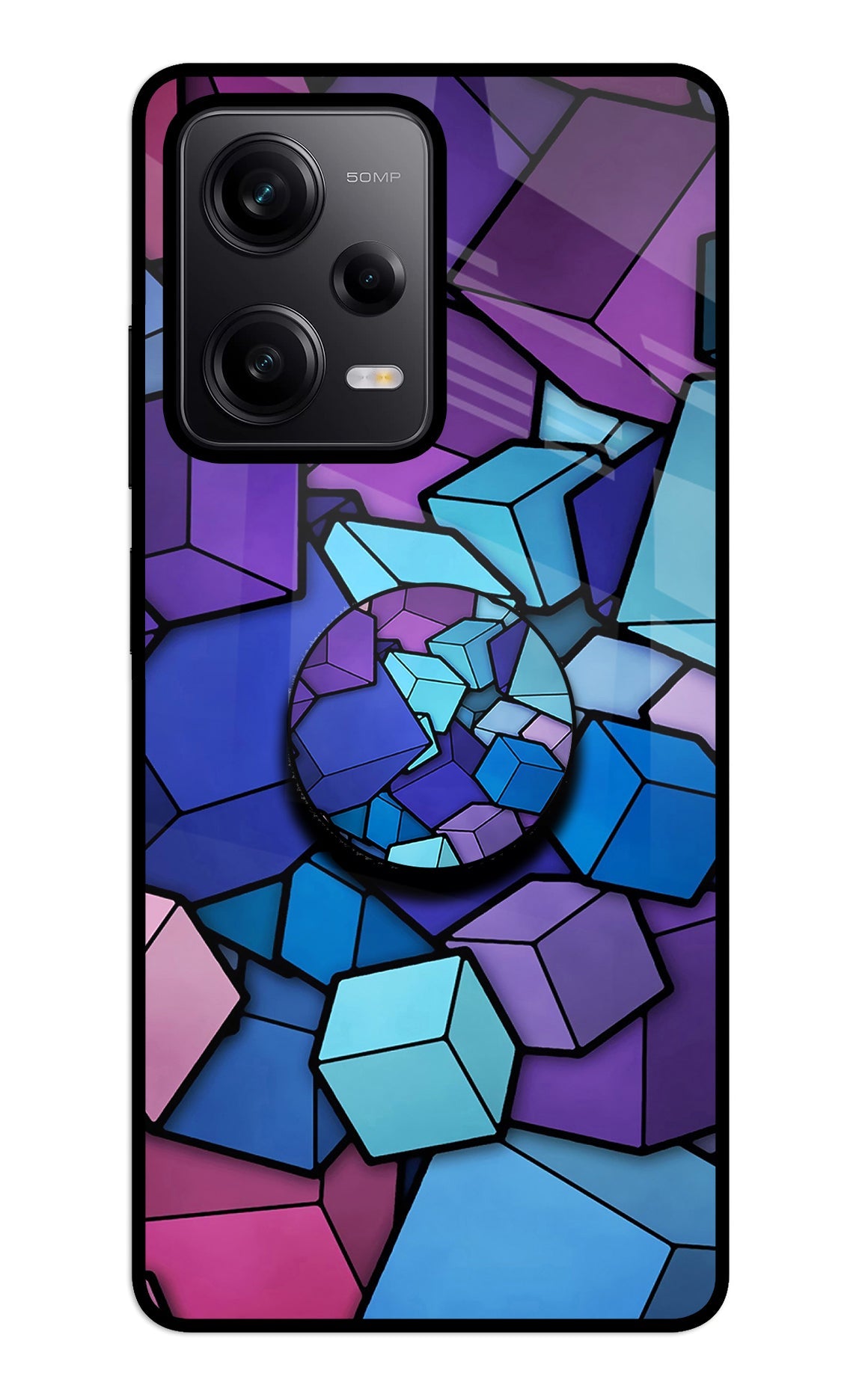 Cubic Abstract Redmi Note 12 5G Glass Case
