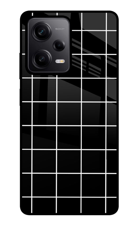 White Grid Redmi Note 12 Pro 5G Glass Case