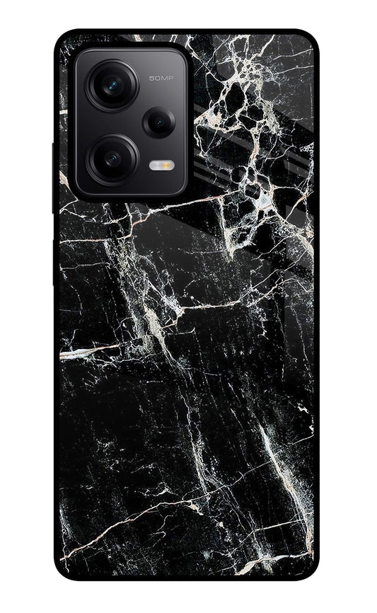 Black Marble Texture Redmi Note 12 Pro 5G Glass Case