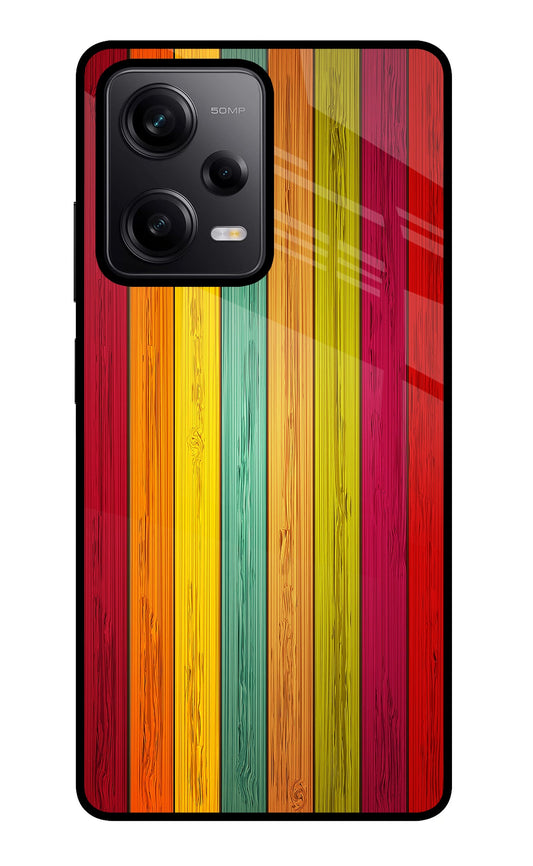 Multicolor Wooden Redmi Note 12 Pro 5G Glass Case