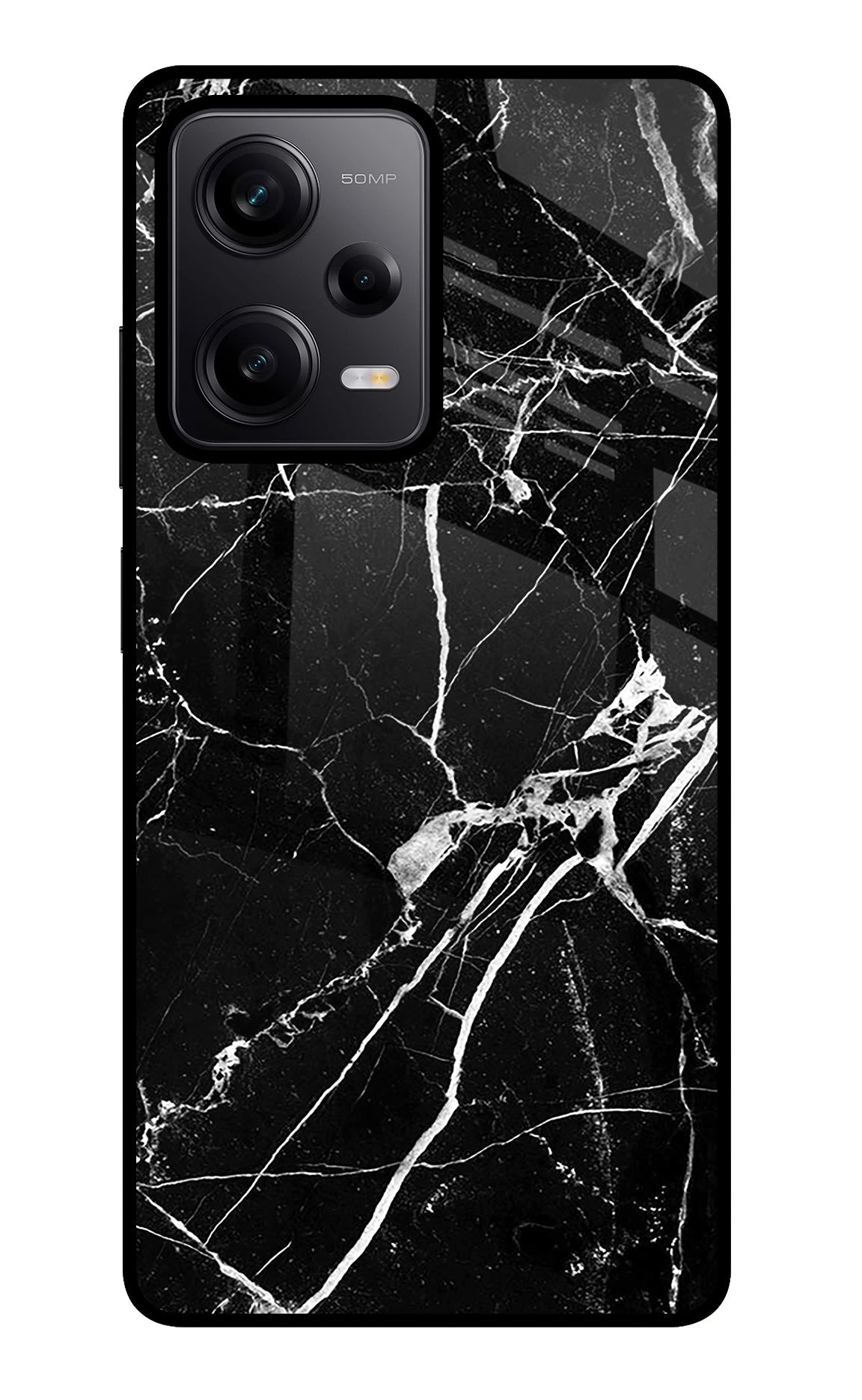 Black Marble Pattern Redmi Note 12 Pro 5G Glass Case