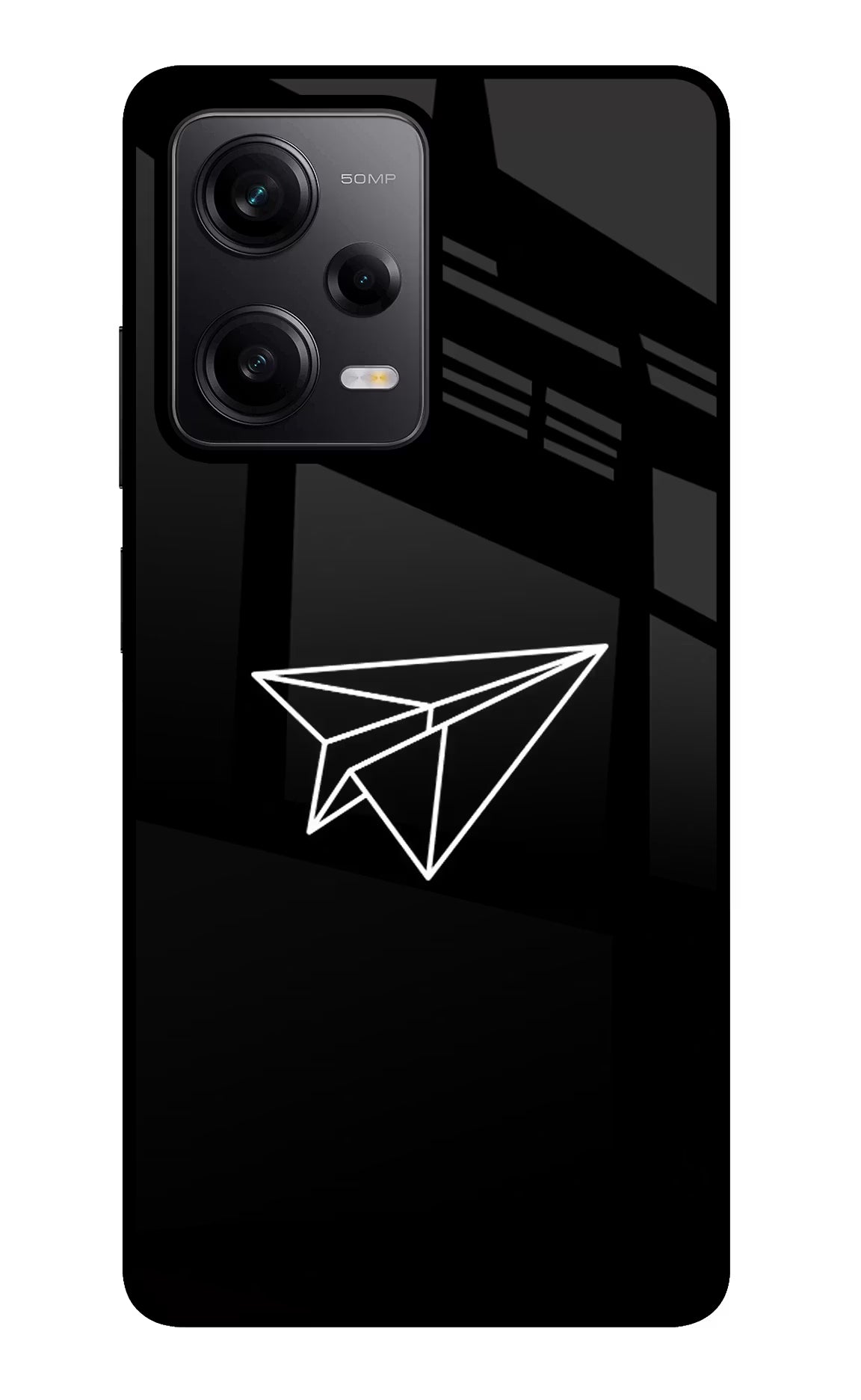 Paper Plane White Redmi Note 12 Pro 5G Glass Case Back Cover by Casekaro