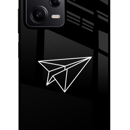 Paper Plane White Redmi Note 12 Pro 5G Glass Case
