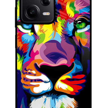 Lion Redmi Note 12 Pro 5G Glass Case Back Cover by Casekaro